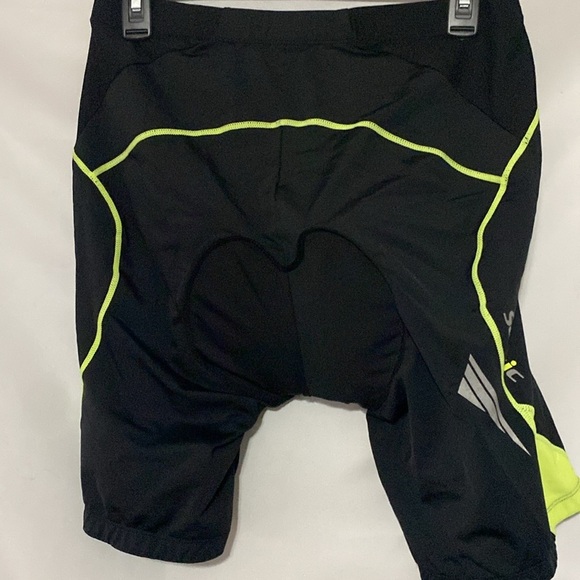 SANTIC Black and Neon Yellow Cycling Shorts. PADDED WAIST good clean condition - Picture 9 of 11